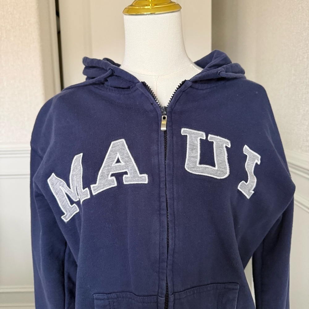 BaBa Maui Navy Blue Zip-Up Hoodie Size Small - Picture 2 of 8